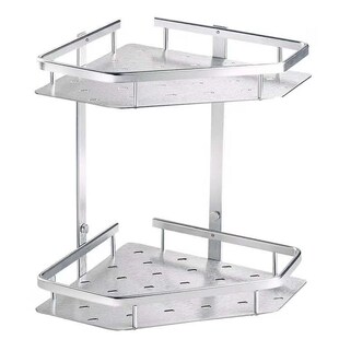 太空铝不锈钢置物架单层双层 浴室转角平架方架三角架铝板置物架