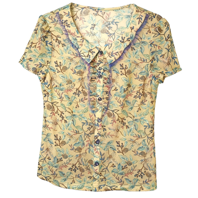 夏季网纱木耳边速干短袖T恤