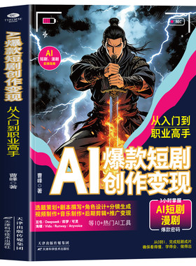 正版 AI爆款短剧创作变现从入门到职业高手 选题策划剧本角色分镜视频音乐制作后期剪辑变现书籍 AI创作变现指南AI短视频攻略书籍