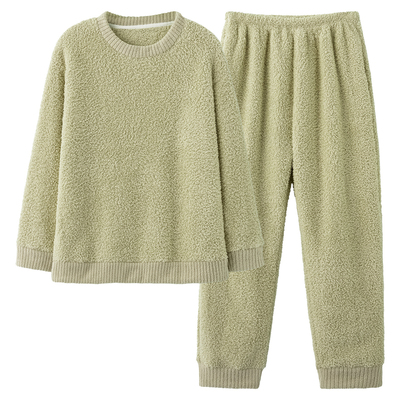 猫人优品半边绒睡衣女可外穿套装