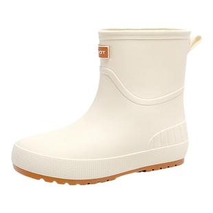 雨鞋女款中筒雨靴加绒水鞋新款防水防滑胶鞋厨房洗车工作短筒水靴