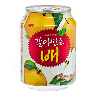韩国进口海太梨果汁饮料 梨饮料易拉罐包装 238ml(535)