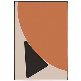 抽象几何挂画现代简约客厅沙发背景组合橙色大地黄玄关轻奢装饰画