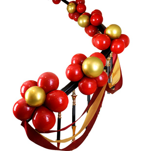 结婚楼梯扶手装饰婚庆用品婚礼婚房拉花布置套装气球喜字纱幔扶梯