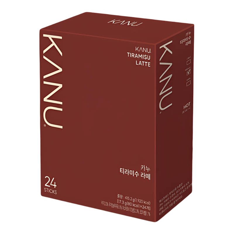 KANU进口韩国浓缩咖啡提拉米苏拿铁17.3g*24包浓醇办公室提神咖啡
