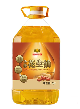 燕京出品冷榨花生油5L大桶装食用油炒菜冷榨花生油家庭装
