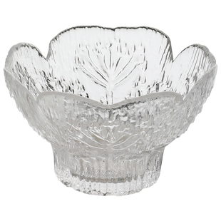 舍里花瓣浮雕玻璃甜品碗家用水果碗沙拉碗精致透明酸奶碗冰淇淋碗