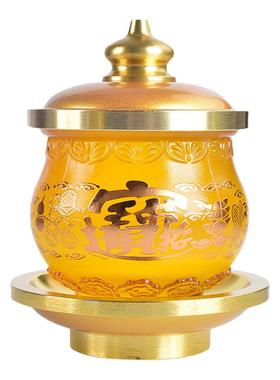 有源玻璃佛堂家用供佛圣水杯