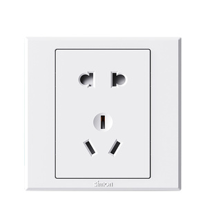 西蒙开关插座面板E3系列斜五孔/错位二三孔带usb手机充电电源插座