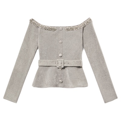 self-portrait丝绒长袖针织