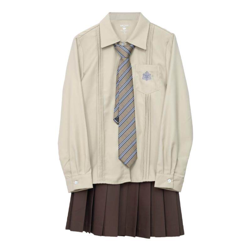 车厘子jk制服套装女原创正版日系学院风jk短长袖衬衫奶茶色百褶裙