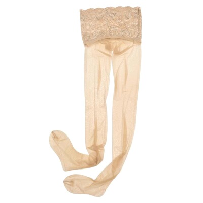 超薄连袜无缝裆蕾丝边带脚型显瘦