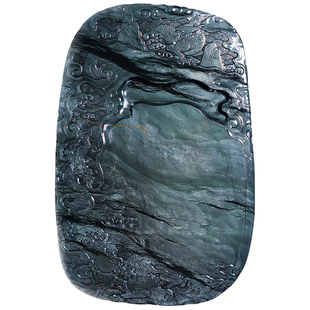 荣宝斋孤品歙砚水舷坑水波纹金星金晕老坑眉纹精品文房四宝毛笔研墨条书法国画手工精雕砚台礼盒送礼