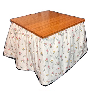 烤火桌子家用冬季多功能取暖烤火架实木楠竹可折叠桌正长方形湖南