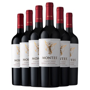 蒙特斯天使赤霞珠干红葡萄酒智利原瓶进口整箱官方旗舰店十大品牌
