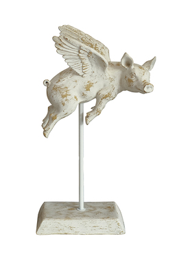 中古ins风入户门口玄关摆件装饰餐厅可爱小猪抽象艺术高级感摆设