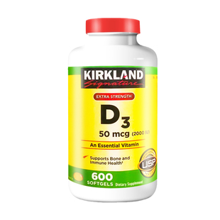 保税现货Kirkland柯克兰维生素D3成人中老年维他命D3软胶囊600粒