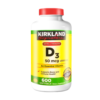 美国Kirkland成人维生素D3胶囊D3