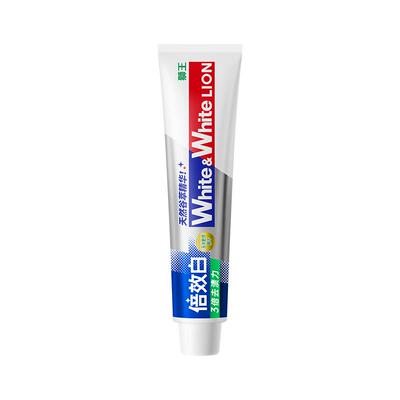 【自营】LION狮王天然谷萃倍效去渍美白40gWhite&White倍效白牙膏