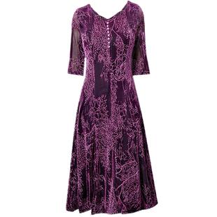 王小鸭蚕丝真丝中老年大码女装连衣裙新款妈妈春装裙子夏