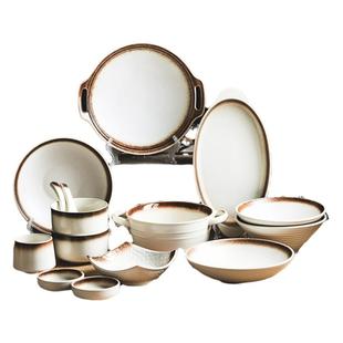 盘子碗套装ins陶瓷釉下彩碗碟餐具套装乔迁新居2人用碗盘套装家用