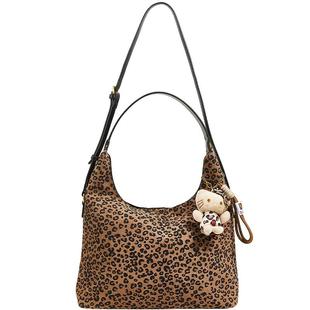 兰诺豹纹包包女式2025新款单肩手提包轻奢小众高级感子母包托特包