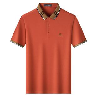 [桑蚕丝/抗皱透气]梦特娇夏季男士polo衫短袖丝光棉T恤凉感亲肤J