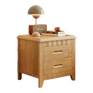 床头柜实木家用卧室床边柜子小型床头置物架免安装带锁储物柜斗柜