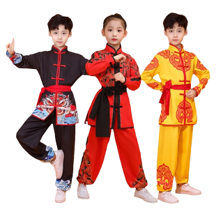 武术服装太极拳精忠报国中国风儿童功夫比赛训练表演演出服武衣服