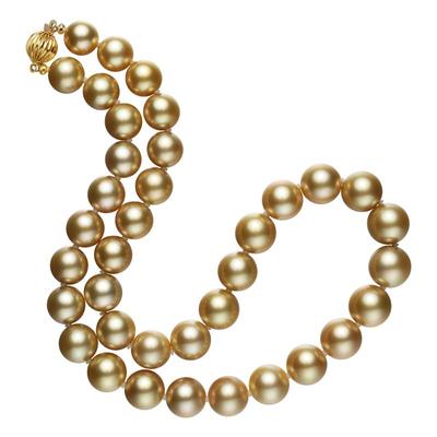 黛米正圆南洋金珍珠项链14K金扣