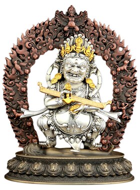 藏式二臂马哈嘎啦全铜供奉摆件