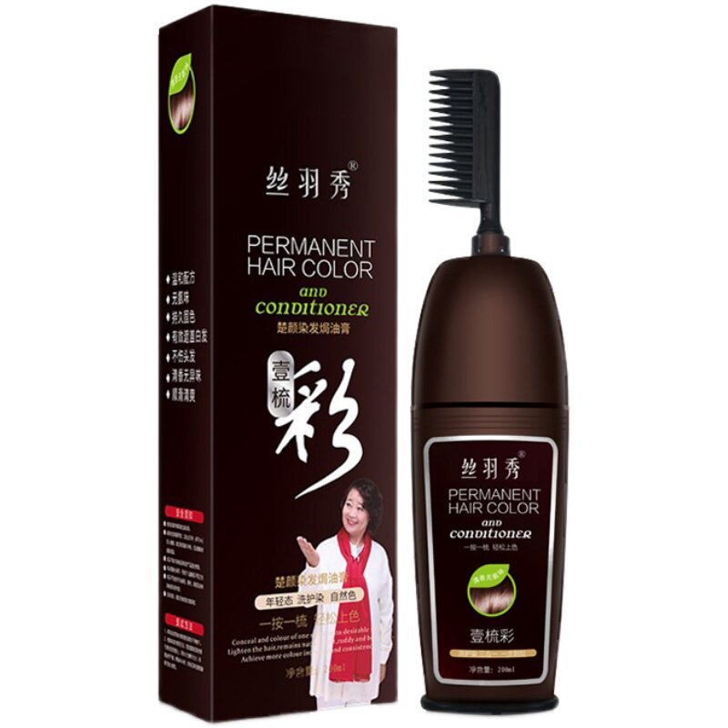 一梳彩植物染发剂自己家染