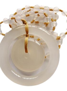 芝喜安高冰种玉髓玛瑙平安扣项链