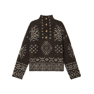【费尔岛】Unvesno(UN)城野牧歌老钱复古羊毛混纺高领针织毛衣