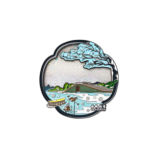 中国美术学院文创杭州西湖断桥残雪流沙冰箱贴中国城市纪念品礼物