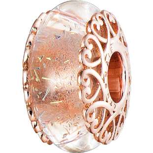 ATHENAIE玫瑰金色穆拉诺琉璃珠散珠DIY手链串饰串珠转运珠女款