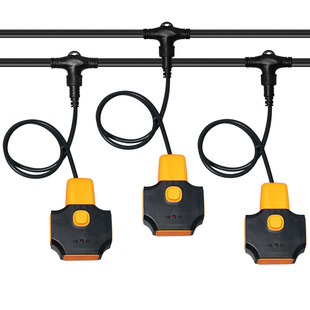 旅浪大功率插座串工地用地拖接线板防爆带线插排串连养殖保温灯口