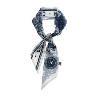 欧美细条丝巾 窄长条发带飘带 法式扎发小领巾绑包手腕巾双面