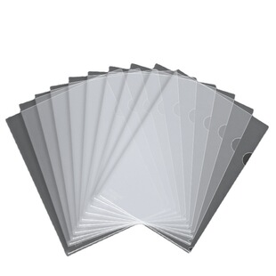 A4透明L型文件夹单片夹透明2页文件夹加厚单页l夹学生简历保护档案资料整理夹开口插页夹子档案资料整理夹