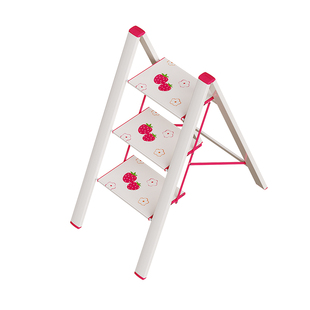 格美居家用梯子折叠梯加厚加宽人字梯多功能INS风三步草莓楼梯