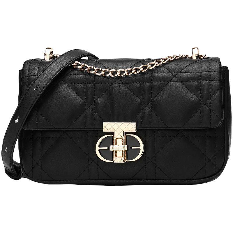 稻草人斜挎包女2025新款小香风包包通勤小方包高级菱格单肩链条包