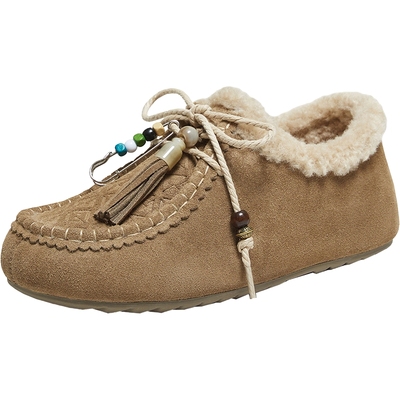 TATA他她女鞋冬季平底勃肯鞋外穿复古加绒休闲棉鞋德训鞋YSP04DM5