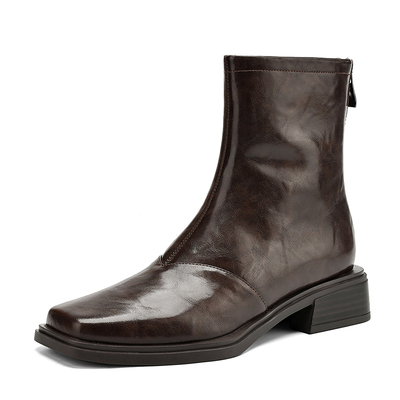 达芙妮法式方头短靴女英伦马丁靴