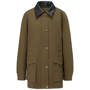 【100%新疆长绒棉】FF仿佛外套女2025秋季新款复古宽松中长款外搭