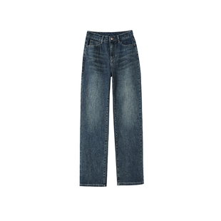 窄版直筒裤女2026新款早春流行小个子高腰复古显直显瘦阔腿牛仔裤