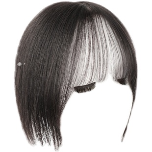 全真发假发女片头顶补发遮白发增发量蓬松法式中分八字刘海假发片