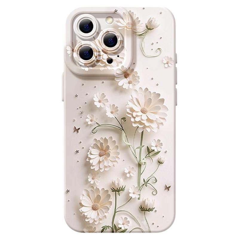 立体浮雕花朵适用苹果16手机壳新款iphone15promax镜头14pro硅胶保护套13的全包11高级感12女款16promax外壳