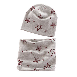 A类儿童帽子纯棉宝宝套头帽春秋冬男童婴儿帽女童围巾套装婴幼儿