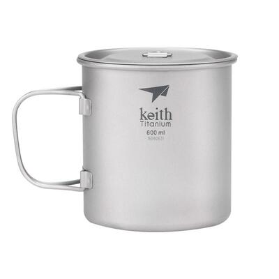 keith钛杯铠斯纯钛水杯折叠便携户外杯子可烧水露营单层杯牛奶杯