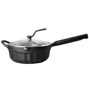 九铸欧标煎炒锅22/26cm铸铁锅无涂层平底锅深煎锅老式生铁锅加厚